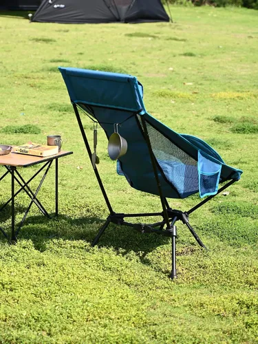 Vista 15 de WildCall Silla de camping plegable ligera, silla antihundimiento, respaldo