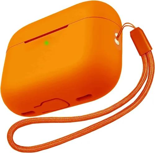 Vista 9 de Funda protectora para AirPods Pro 2, AirPods Pro de 2ª generación [2022], funda protectora de silicona suave a prueba de golpes con correa de mano