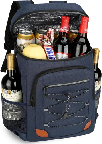 Vista 8 de Backpack Cooler Insulated Leakproof, Soft Cooler Backpack for Beach Beige - Negro - Marrón-01
