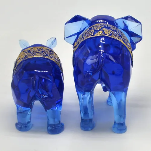 Vista 4 de fengshuisale Decoración de estatua de elefante real y rinoceronte cósmico para el hogar W5371