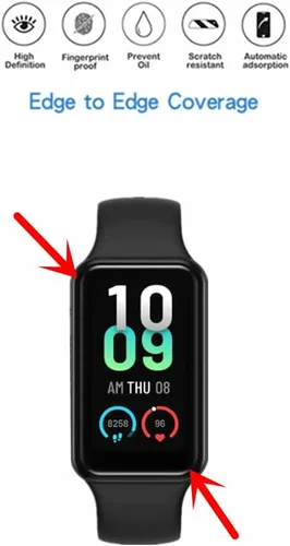 Vista 3 de [3 piezas] Protector de pantalla compatible con Amazfit Band 7, cobertura de pantalla completa 3D, borde curvado, película protectora PAMA