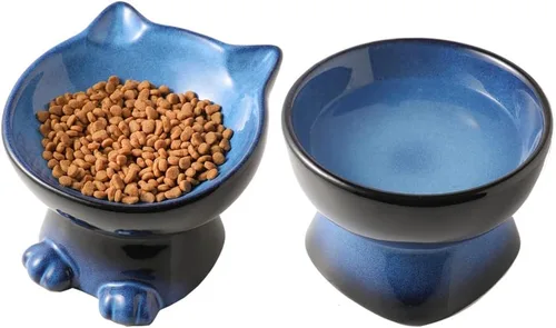 Vista 14 de Nihow Ceramic Basic Cat Bowls: cuenco para gatos de 5 pulgadas para alimentos y agua Food Grade Cat Dish for Small-Sized Cat - Microwave &