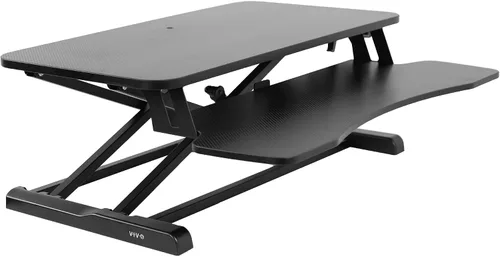 Vista 18 de VIVO Convertidor de escritorio de 26 pulgadas, Serie K, elevador ajustable de sentado a parado, estación de trabajo para dos monitores y laptop