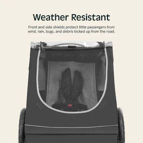 Vista 4 de Retrospec Rover - Remolque para bicicleta para niños, individual y doble pasajero, plegable