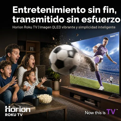 Vista 4 de HORION Roku TV 32" QLED Smart HD Televisión con Quantum Dot