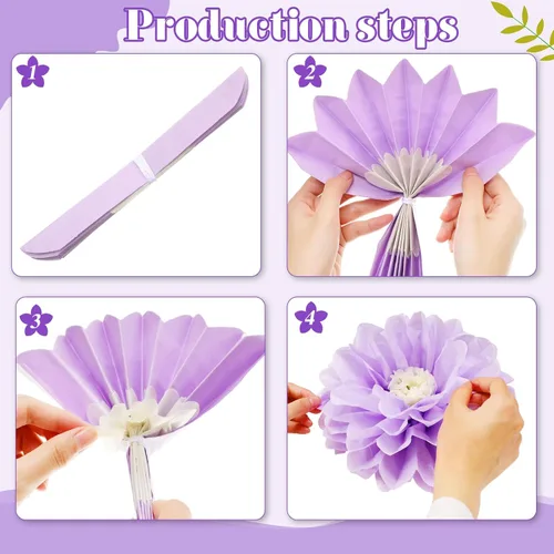 Vista 4 de Geyee 18 Piezas Flores de Papel Mexicanas Coloridas Fiesta Flores de Papel de Seda Pompones Carnaval Mexicano para Fondo Floral de Fiesta Boda