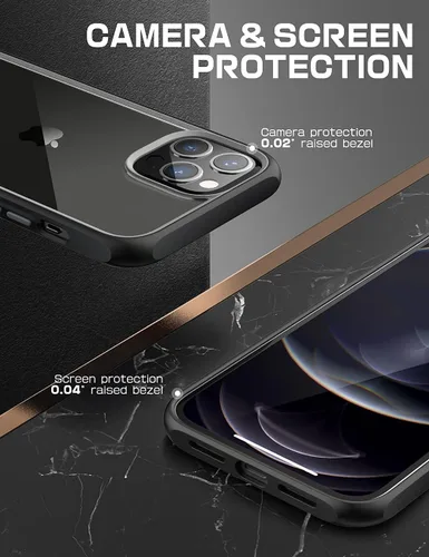 Vista 5 de SUPCASE Unicorn Beetle Style Series - Funda para iPhone 13 Pro Max (versión 2021) 6.7 pulgadas, funda protectora híbrida transparente (negro)