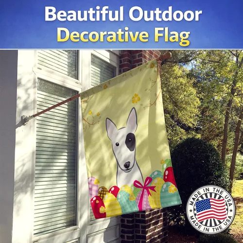 Vista 132 de Caroline's Treasures BB1923GF Bandera decorativa para jardín con diseño de Border Collie, para caza de huevos de Pascua, para jardín, jardín, patio
