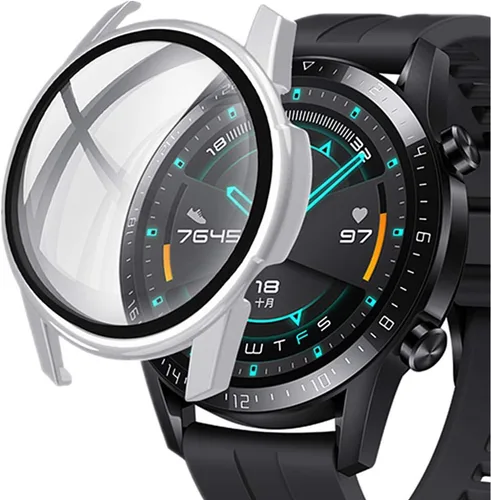 Vista 12 de Protector de pantalla de reloj compatible con Huawei GT2 de 1.63 pulgadas, ultra delgado, HD, vidrio templado, protección general, cubierta dura