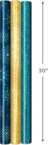 Vista 7 de Hallmark - Rollos de papel de regalo de Navidad, envoltura de regalo de aluminio metálico para las fiestas