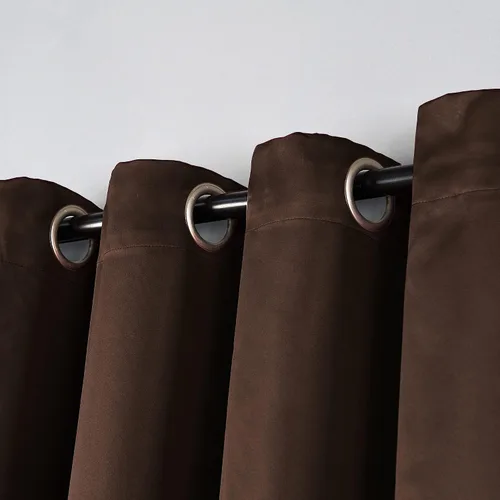 Vista 6 de HESTIN Juego de cortinas opacas de 4 piezas (incluye 2 paneles y 2 alzapaños), cortinas opacas con aislamiento térmico sólido con ojales