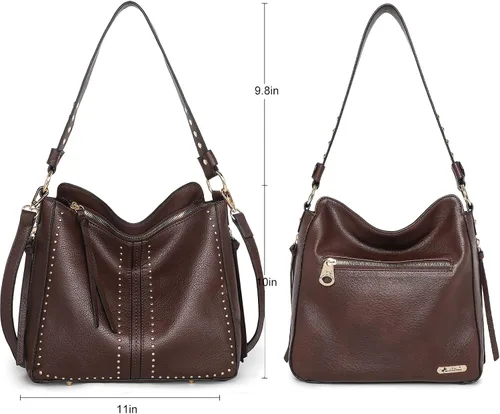 Vista 7 de Montana West - Bolsos de mano para mujeres aptos para porte oculto de arma. Bolsos de cuero tipo bandolera. Juego de tres piezas.