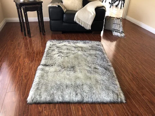 Vista 28 de LAMBZY Alfombra rectangular de piel de oveja sintética, súper suave, hipoalergénica, de felpa, lujosa alfombra de felpa sedosa para dormitorios