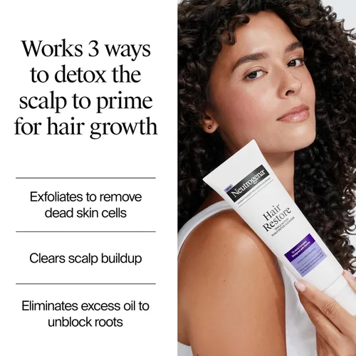 Vista 2 de Neutrogena Hair Restore Triple Action Scalp Detox Cleanser, 8 fl oz