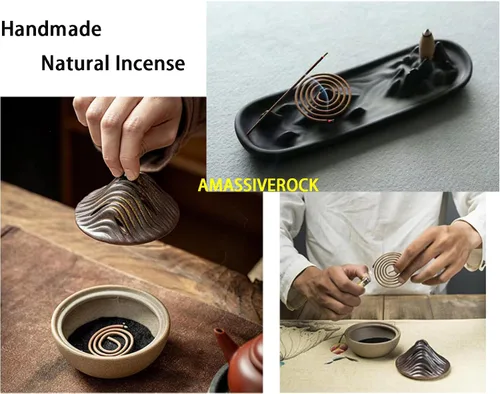 Vista 5 de Bobinas de incienso de jazmín (48 piezas) en espiral para incienso, quemador de incienso en espiral, bobinas de incienso chino natural, diseño