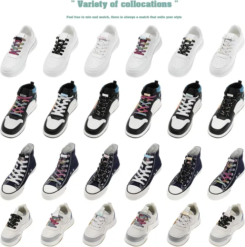 Vista 7 de Cordones elásticos sin atar, hebilla magnética y cordones para zapatos, cordones perezosos, para zapatos deportivos, botas de lona para caminar