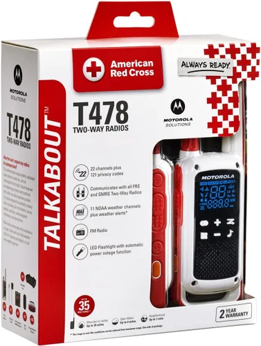 Vista 5 de Motorola Solutions Cruz Roja T478 Talkabout Blanco Recargable Preparación para emergencias Radio bidireccional de 35 millas