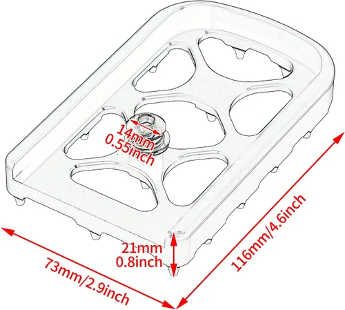 Vista 6 de Offroad - Funda de aluminio para pedal de freno grande para Harley '12-'16 FLD, '86-'17 FL Softail y Touring y Trike '80 y posteriores, color negro