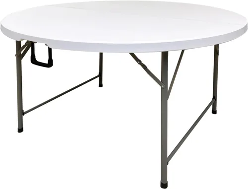 Vista 7 de Mesa plegable redonda de 48 pulgadas, mesa de comedor de plástico plegable para bodas, fiestas, jardín, patio