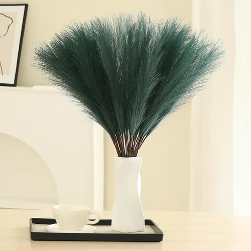 Vista 12 de Wertuirk 30 piezas de hierba de las pampas negra - Decoración de hierba de las pampas artificial de 24 pulgadas, hierba de las pampas artificial