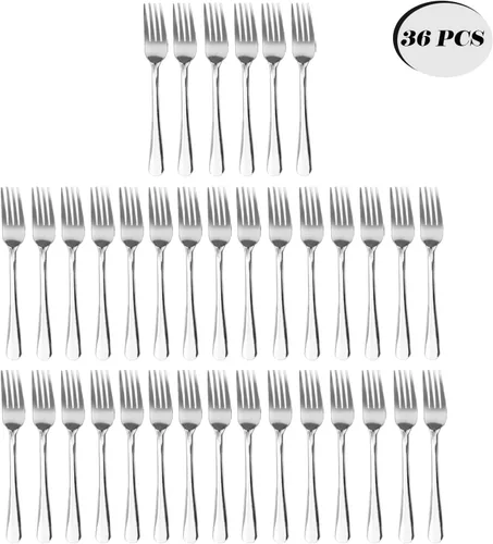 Vista 7 de Juego de 36 Piezas de Tenedores de Cena - Tenedores de Cubiertos de Acero Inoxidable Windsor de 7.1 Pulgadas Aptos para Lavavajillas para 36