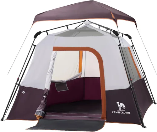 Vista 14 de CAMEL CROWN 4/6 Person Instant Cabin Tent, Pop Up Windproof Tents for Camping, 60-Second Setup Family Tent with Carry Bag for Outdoor Hiking Azul