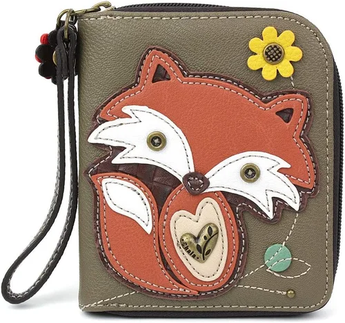 Vista 12 de Chala - Cartera con cremallera, para muñeca, 8 ranuras para tarjetas de crédito, piel sintética resistente Bluebird - Verde azulado