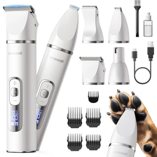Vista 11 de oneisall Kit de aseo para perros 4 en 1 con pantalla LCD Plateado