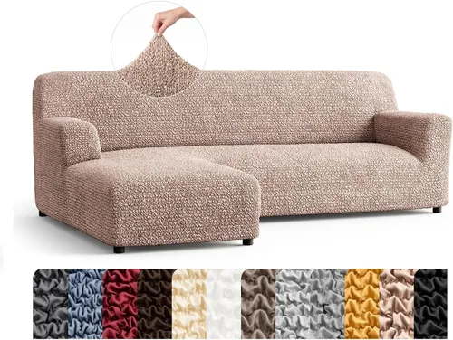Vista 28 de PAULATO BY GA.I.CO. Funda de sofá modular, funda para sofá chaise longue en forma de L, fundas lavables para sofá esquinero, funda elástica de Gris