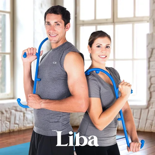 Vista 6 de LiBa Deep Tissue Back Neck Massager Theracane para aliviar el dolor azul A. Azul (1 paquete)
