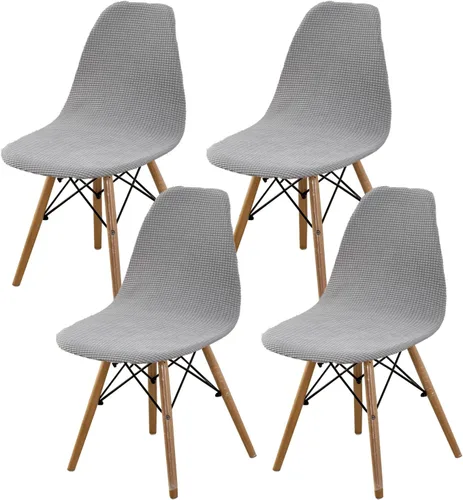 Vista 23 de HAOYONG Fundas para silla de comedor modernas de mediados de siglo, funda estampada para silla sin brazos, fundas elásticas para cocina, oficina