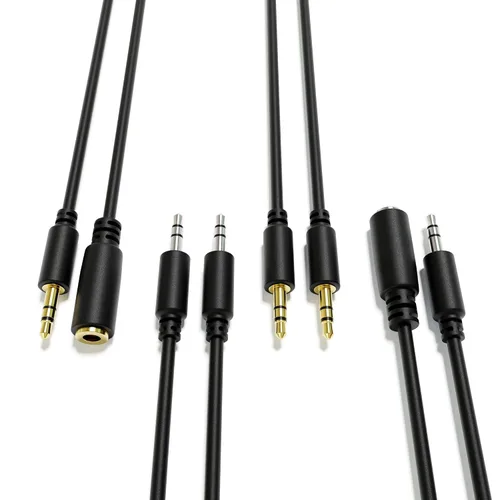 Vista 4 de Cables de extensión AUX de audio - Mini Jack estéreo TRS 0.138 in 1/8" [niquelado macho a hembra 60 cm - 23.62"]