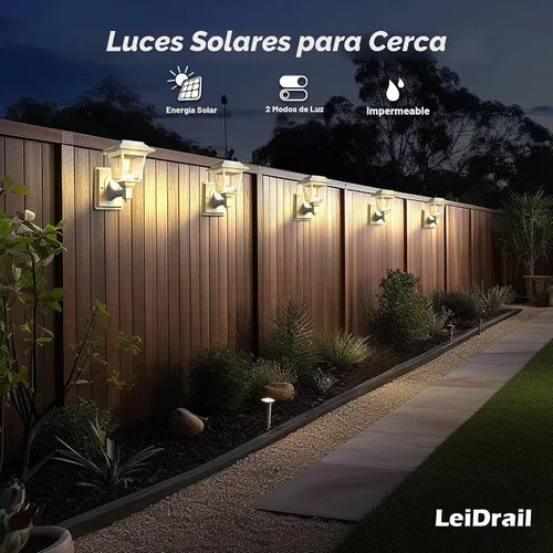 Vista 7 de LeiDrail Farol solar de pared, 2 modos de luces solares para valla con bombilla Edison, accesorios para casa de juegos al aire libre, impermeable