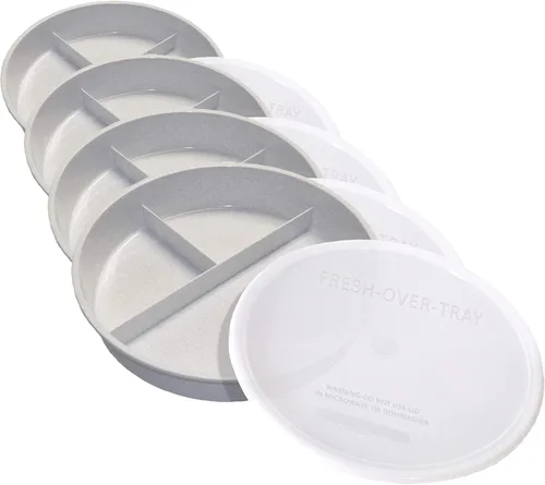Vista 8 de Rehabilitation Advantage Plato particionado de alta cara con tapa, gris