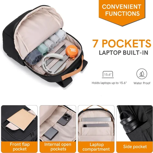 Vista 5 de VGOAL Mochila de viaje para laptop, Fg6325 Negro, C Taza
