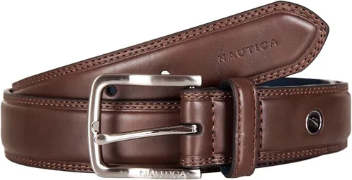 Vista 2 de Nautica Men's Dress Leather Belt for Suits and Pants Classic Business Fashion Adjustable Metal Buckle