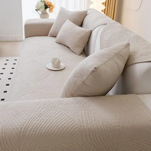 Vista 5 de vctops Funda acolchada de algodón para sofá, con patrón geométrico bohemio, funda antideslizante para sofá modular, protector de muebles para Tipo B