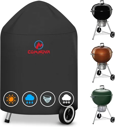Vista 11 de Comnova Funda para Parrilla de Carbón - Resistente e Impermeable para Parrilla Kettle Weber, Parrilla Kettle Cuisinart y Más