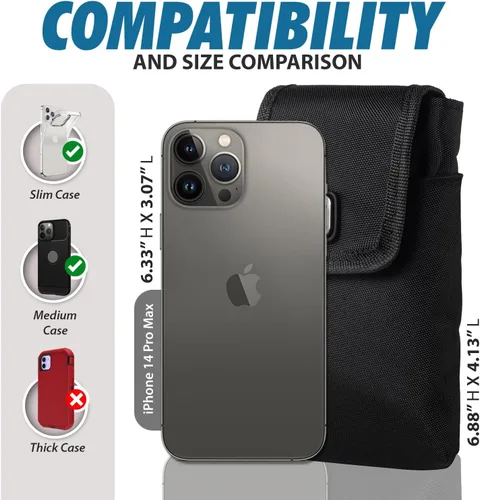 Vista 2 de Ranboo Phone Holster Fit for iPhone 17 Pro Max Samsung Galaxy A15 S25 Ultra S24 Ultra S23 Ultra Nylon Crossbody Purse Arm Band Bag Cell Phone Pouch