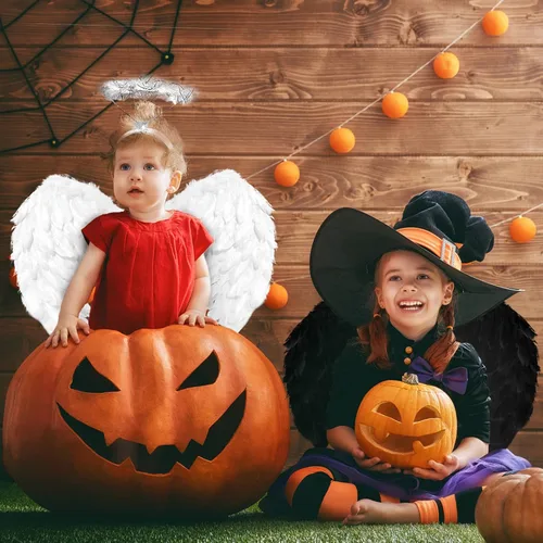 Vista 5 de Hyperzoo Angel Wing with Halo Headband for Girls Halloween Xmas Party Angel Costume for WomenGirlsToddler