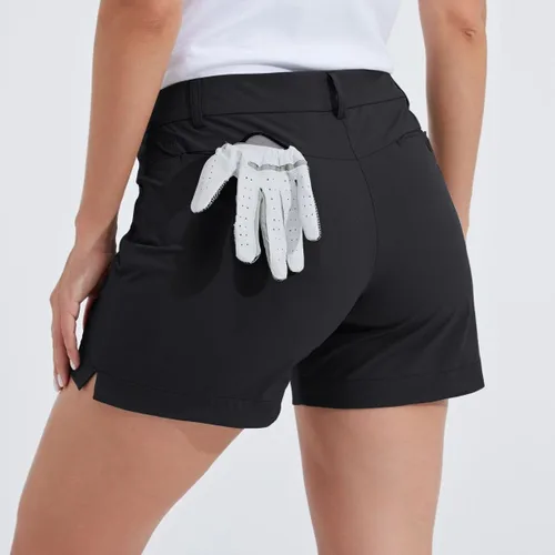 Vista 2 de Willit Pantalones cortos de golf de 4.5 pulgadas para mujer, de secado rápido, casuales, con bolsillos, resistentes al agua