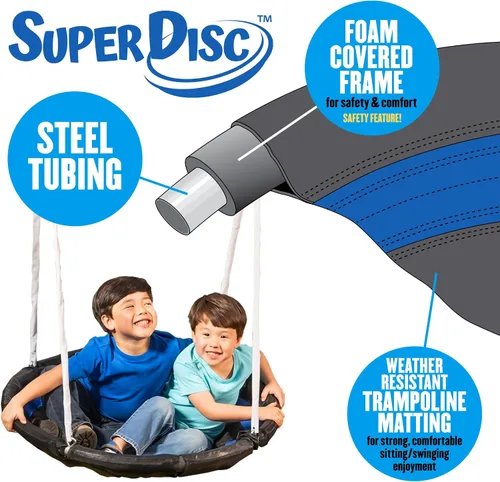 Vista 5 de Free N' Swing Plus con tobogán acuático de 5 pies y lona deslizante de 6 pies - 7 usuarios/5 estaciones, fácil montaje, marco de metal galvanizado