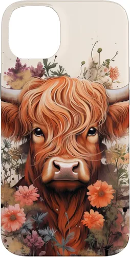 Vista 15 de Highland Cow Flowers Case for iPhone 17