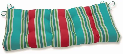 Vista 27 de Pillow Perfect - Cojín capitoné a rayas, resistente a la intemperie y la decoloración, para sofá de mimbre/columpio de exterior, bordes cuadrados