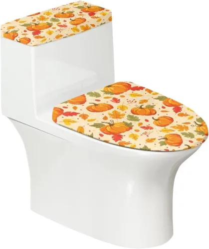 Vista 17 de Flashideas Juego de fundas de tapa de inodoro y cubierta de tanque de búho de Halloween, fundas de asiento de felpa suave, fundas de borde de tanque