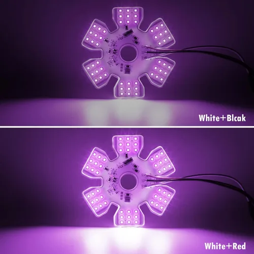 Vista 2 de Partsam 2 piezas ultrafinas estilo hexagonal de doble función interior 54 diodos LED de aire luz de aire de 4.8 pulgadas, lámpara decorativa