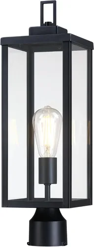 Vista 13 de GRUENLICH Outdoor Post Light Fixture, Tempered Glass, 16.5" White 1 Pack Blanco