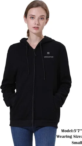Vista 4 de Venustas Sudadera con capucha térmica, batería de 7.4 V (unisex), chaqueta térmica para mujeres y hombres