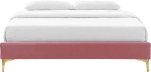 Vista 5 de Modway MOD-6305-DUS Sutton - Marco de cama de terciopelo de rendimiento individual, color rosa polvoriento