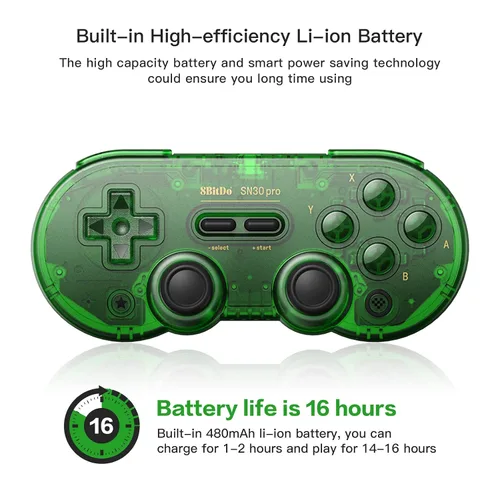 Vista 5 de 8Bitdo SN30 Pro Wireless Bluetooth Controller (Hall Effect Joystick Update) with Joysticks Rumble Vibration USB-C Cable Gamepad Compatible with